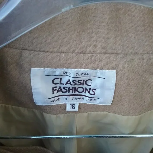 Vintage Wool Blend Tan/Camel Skirt Suit Light Academia Office